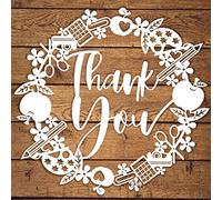 Flower Wreath Apple Leaves Thank You Alphabets Dies for Card Making DIY Scrapbooking Metal Stencil Die Cuts Punch Template Moulds Arts Supplies Scrapbook Photo Album Decor Metal Cutting Dies Crafts