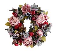 Flower Wreath Peony Garland Flower Wreath Peony Garland Artificial Peony Hanging Leaves Vine Silk Front Door Wall Christmas