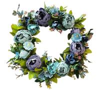 Flower Wreath, Spring Wreaths for Front Door 16'' Artificial Peony Wreath Flower Wreath Decorative Flower Wreath Living Room Wreath for Wedding Anniversary Decor