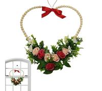 Flower Wreath Wall Decoration, Artificial Floral Wreaths for Indoor,Artificial Flower Wreath | Valentine's Day Heart Wreath for Window, Home Decoration Wreath