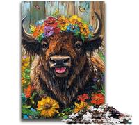 Flower Yak Jigsaw Puzzles 1000 Pieces for Adults Teens,Challenging Game And Family Play for Is Ideal As A Gift for The Whole Family (50x75cm)