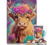 Flower Yak Jigsaws Puzzles 1000 Pieces for Adults Gifts,Challenging To Complete But Fun And Humorous Unique Home Decor And Gifts 50x75cm