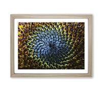 Flower Yellow Sunflowers No.7 Modern Framed Print | A3 Oak Framed Wall Art | Ready to Hang | Modern Floral Picture | Living Room Bedroom Lounge Office