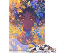 Floweral Pretty Anime Girl Puzzle for Adults 500 Pieces Puzzles for Teenagers Gifts Jigsaw Puzzles for Adults 500pcs (52x38cm)