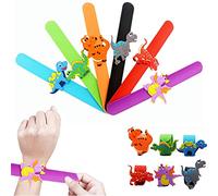 FLOWERBB 6pcs Cartoon Dragon Dinosaur Theme Party Slap Bracelets silicone Wristbands
