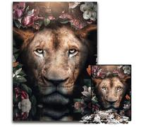 Flowered Lion1000Pieces Puzzles for Adults Jigsaw Puzzles Educational Toy for Teenagers Home Office Decor 1000 PCS(75x50cm)