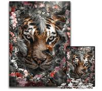 Flowered TigerJigsawPuzzle 1000 Pieces for Adults Impossible Jigsaw Puzzles for Adults for Family And Friends Suitable for Ages 14 1000 PCS(38x26cm)