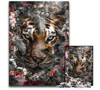 Flowered TigerPuzzle 1000 Pieces Jigsaw Puzzles for Adults for Parents Lovers FriendsAge 14 1000 PCS(75x50cm)