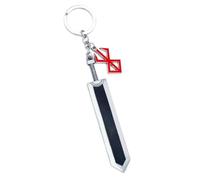 flowereyes Anime Berserk Keychain Guts Dragonslayer Sword Weapons Key Chains Car Accessories Jewelry Sacrifice Logo Blood Red Pendant Gift for Men