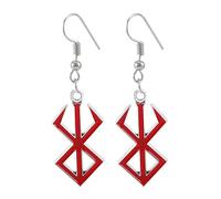 flowereyes Anime Berserk Keychain Guts Dragonslayer Sword Weapons Key Chains Car Accessories Jewelry Sacrifice Logo Blood Red Pendant Gift for Men