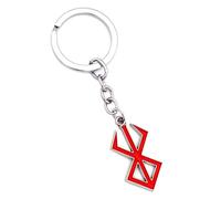 flowereyes Anime Berserk Keychain Guts Dragonslayer Sword Weapons Key Chains Car Accessories Jewelry Sacrifice Logo Blood Red Pendant Gift for Men