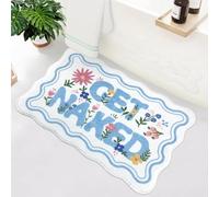 flowereyes Get Naked Bath Mat Creative Letter Design You Look Good Playful Irregular Pattern Non-Slip Floor Mat Soft Decorative Doormat