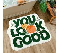 flowereyes Get Naked Bath Mat Creative Letter Design You Look Good Playful Irregular Pattern Non-Slip Floor Mat Soft Decorative Doormat