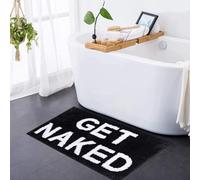 flowereyes Get Naked Bath Mat Non-slip Washable Mat Creative Letter Design Fun Irregular Shape Soft Doormat