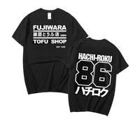 flowereyes Initial D T-Shirt Takumi Fujiwara Top Ryousuke Takahashi Short Sleeve T-Shirt Anime Initial D T-Shirt for Unisex Adult