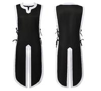 flowereyes Medieval Crusader Tunic Templar Knight Surcoat Renaissance Chivalric Warrior Tunic Knights Robe Teutonic Top Renaissance Knight Retro Halloween Cosplay Sleveeless Robe Black
