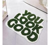 flowereyes You Look Good Bath Mat Non-slip Washable Mat Creative Letter Design Fun Irregular-Shaped Rug