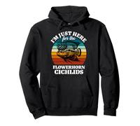 Flowerhorn Cichlid I'm Just Here For Flowerhorn Cichlids Pullover Hoodie