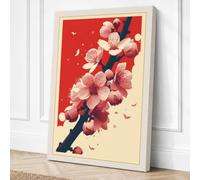 Flowering Branch in Motion Canvas Wall Art Print 18x12 Inch (46 x 30 cm)