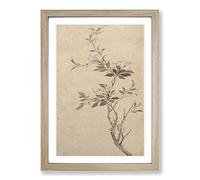 Flowering Crab Apple Tree by Shen Zhou Framed Print | A2 Oak Framed Wall Art | Ready to Hang | Modern Floral Picture | Living Room Bedroom Lounge Office