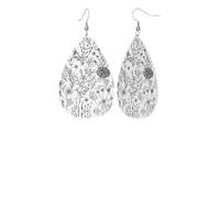 Flowering Herbs And Herbaceous Plants Exquisite Waterdrop-Shaped Leather Earrings With Double-Sided Print - Lightweight, Durable, And Stylish Accessory For Every Occasion
