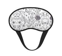 Flowering Herbs and Herbaceous Plants Print Blackout Sleep Mask - Side Sleeper Eye Cover, Soft Comfort, Perfect for Travel, Meditation
