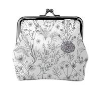 Flowering Herbs and Herbaceous Plants print Coin Purse, Mini Change Purse for Women Small Coin Purse for Credit Card Folded Bills