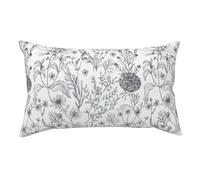 Flowering Herbs And Herbaceous Plants Print Home Short Plush Pillowcase, Soft Cozy Body Pillow Cover 91×50cm With Hidden Zipper 91×50cm