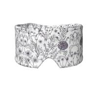 Flowering Herbs and Herbaceous Plants Print Sleep Eye and Ear Muffs Mask - Adjustable Yoga Travel Headband, Keep Warm Shading Comfortable Aid