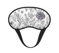 Flowering Herbs and Herbaceous Plants Print Sleep Mask for Side Sleepers Cute Blackout Eye Mask Shades Cover for Home or Travel
