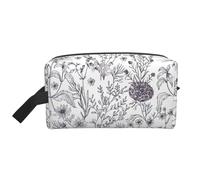 Flowering Herbs and Herbaceous Plants Print Spacious Capacity Cosmetic Bag for Women,Toiletry Bag for Men Travel Toiletry Bag,