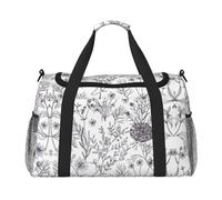Flowering Herbs and Herbaceous Plants Print Weekender Bag,Gym Bag with,Carry On Luggage Overnight Weekend Bag, Holdall Handbag