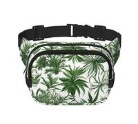 Flowering Herbs and Herbaceous Plants print Womens Fanny Pack Everyday Hip Pouch Waist Bag for Travel Outdoor Running Hunting for Adult, Black, One Size