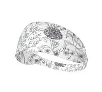 Flowering Herbs and Herbaceous Plants Printed Athletic Head Wrap, Non Slip Hair Band, Keeps Sweat Out of Eyes for Yoga Gym Workout