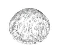 Flowering Herbs and Herbaceous Plants Printed Bathing Cap, Dual Layer Hair Protector, Elastic Hair Cover For Washing Face, 10.6in/27cm