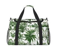 Flowering Herbs and Herbaceous Plants Travel Duffel Bag with Zippers and Handles, Big Foldable Duffle Bag for Family Vacations