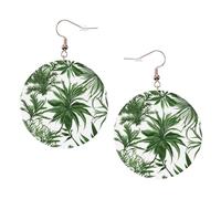 Flowering Herbs Leather Round Earrings Daily Accessories Working At Work Women'S Fashion