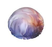 Flowering hyacinth Printed shower cap, reusable, specially designed for women's long hair, double-layer structure, suitable for bathing.