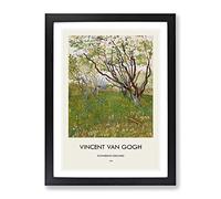 Flowering Orchard By Vincent Van Gogh Exhibition Museum Painting Framed Print | A4 Black Framed Wall Art | Ready to Hang | Modern Historical Picture | Living Room Bedroom Lounge Office