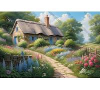 Flowering Path to A Secluded Cottage Wooden Jigsaw Puzzle for Adults Mind Challenge Elegant Home Decor & Thoughtful Gift for Seniors & Elders_300pcs