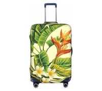 Flowering Plant print Washable Travel Luggage Cover Abstract Colorful Print Luggage Suitcase Protector, White, Small, White, Small