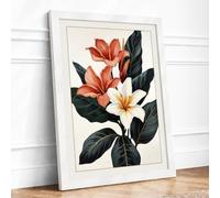 Flowering Plant Study Botanical Framed Wall Art Print A2 (59.4×42cm)