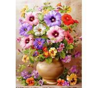 Flowering Plants Paint by Numbers for Adults with Frame, Large Paint by Number Canvas Kits, DIY Color Oil Painting Acrylic Paints with Brushes, Hobbies for Adults Women, Home Decor 100x135cm J8-791