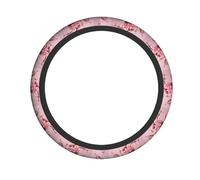 Flowering Plum Tree Printed Steering Wheel Cover Elastic Stretch Car Wheel Wrap Breathable Non-Slip Steering Wheel Protector for Car Truck SUV
