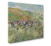 Flowering Plum Trees by Claude Monet Canvas Print | Gallery Wrapped 30mm Frame Wall Art | 14x14 inches | Ready to Hang | Modern Landscape Picture | Living Room Bedroom Lounge Office