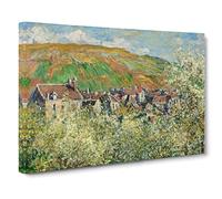 Flowering Plum Trees By Claude Monet Canvas Print | Gallery Wrapped 30mm Frame Wall Art | 30x20 inches | Ready to Hang | Impressionist Landscape Picture | Living Room Bedroom Lounge Office