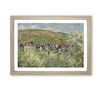 Flowering Plum Trees by Claude Monet Framed Print | A2 Oak Framed Wall Art | Ready to Hang | Modern Floral Picture | Living Room Bedroom Lounge Office