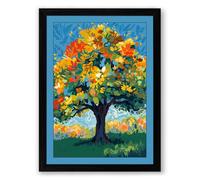 Flowering Tree in Bloom Modern Framed Wall Art Print A1 (84.1×59.4cm) Black, Wall Decor for Living Room, Bedroom, Office & Home, Ready to Hang, Art Gift