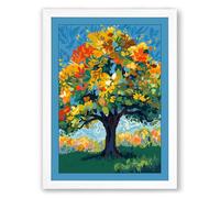 Flowering Tree in Bloom Modern Framed Wall Art Print A1 (84.1×59.4cm) White, Wall Decor for Living Room, Bedroom, Office & Home, Ready to Hang, Art Gift