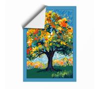 Flowering Tree in Bloom Modern Unframed Wall Art Print A4 (29.7×21cm), Wall Decor for Living Room, Bedroom, Office & Home, Art Gift
